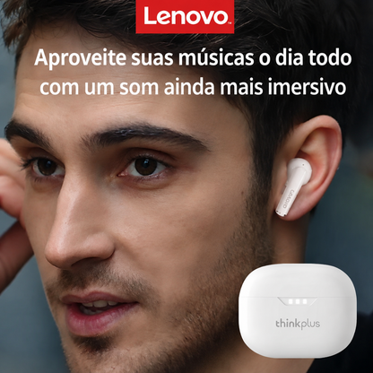 Fone de Ouvido Lenovo Bluetooth 5.2 com Redução de Ruído e Baixa Latência para Esportes