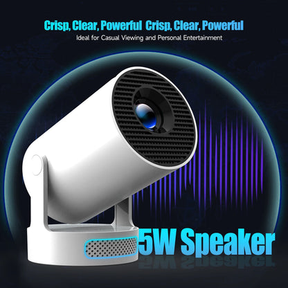 Projetor Portátil 8K Wifi6 290ANSI Android 14 Dual WIFI Allwinner H726 BT5.4 1280*720P Cinema em Casa